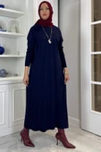 Beyza Fitilli Triko Elbise Lacivert thumbnail 4