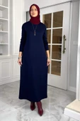 Öykü Çelik Örme Triko Elbise Lacivert thumbnail 1