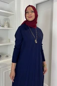 Beyza Fitilli Triko Elbise Lacivert thumbnail 2
