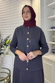 Melis Çelik Örme Triko Takım Antrasit thumbnail 2