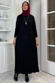 Beyza Fitilli Triko Elbise Siyah thumbnail 6