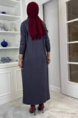 Beyza Fitilli Triko Elbise Antrasit thumbnail 5
