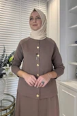 Melis Çelik Örme Triko Takım Sütlü Kahve thumbnail 2