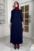 Öykü Çelik Örme Triko Elbise Lacivert thumbnail 6