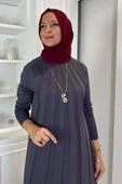 Beyza Fitilli Triko Elbise Antrasit thumbnail 2