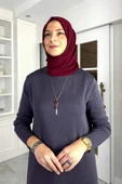 Öykü Çelik Örme Triko Elbise Antrasit thumbnail 2