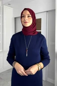 Öykü Çelik Örme Triko Elbise Lacivert thumbnail 2