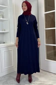 Beyza Fitilli Triko Elbise Lacivert thumbnail 3