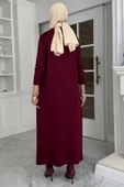 Laçin Triko Elbise Bordo thumbnail 5