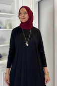 Beyza Fitilli Triko Elbise Siyah thumbnail 2