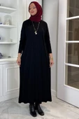 Beyza Fitilli Triko Elbise Siyah thumbnail 1