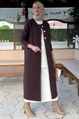 Sinem Çelik Örme Triko Hırka Acı Kahve thumbnail 6