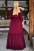 Süreyya Gömlek Elbise Bordo thumbnail 9