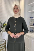 Melis Çelik Örme Triko Takım Haki thumbnail 2