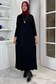 Beyza Fitilli Triko Elbise Siyah thumbnail 3