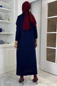 Beyza Fitilli Triko Elbise Lacivert thumbnail 5