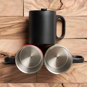 Paslanmaz Çelik Mug, Paslanmaz Çelik Termos Bardak-300 ml thumbnail 4