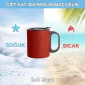 Paslanmaz Çelik Mug, Paslanmaz Çelik Termos Bardak-300 ml thumbnail 7