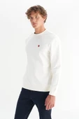 Erkek Patch Logo Sweatshirt Worn White Worn White M thumbnail 4