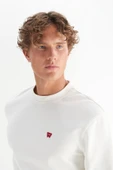 Erkek Patch Logo Sweatshirt Worn White Worn White M thumbnail 5
