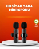 Çift Mikrofonlu Kablosuz Kayıt Seti iPhone Uyumlu Mini Mikrofon thumbnail 1