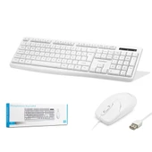 Nodar Km8520 Kablolu Klavye ve Mouse Set Q Beyaz thumbnail 1