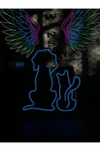 Kedi ve Köpek Figürlü Neon Tabela thumbnail 2