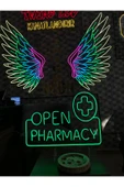 OPEN PHARMACY Yazılı ve Şekilli Neon Tabela thumbnail 2