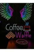Coffee Waffle Yazılı ve Şekilli Neon Tabela thumbnail 2
