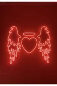 Kanatlı Kalp Şekilli Neon Tabela thumbnail 2