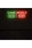 GAME WORLD Yazılı ve Şekilli Neon Tabela thumbnail 2
