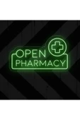 OPEN PHARMACY Yazılı ve Şekilli Neon Tabela thumbnail 1