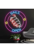 NAILS OPEN Yazılı ve Şekilli Neon Tabela thumbnail 1