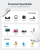 UGREEN USB 2.0 Harici Ses Adaptörü, Beyaz, 30143 thumbnail 3
