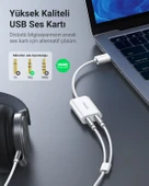 UGREEN USB 2.0 Harici Ses Adaptörü, Beyaz, 30143 thumbnail 2