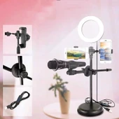 Fuchsia Dual Small Light Işıklı Telefon Tutucu 9cm Ring Light thumbnail 3