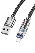 Hoco. U122 1.2M Lantern USB to Lightning Şarj Data Kablosu - Siyah thumbnail 4