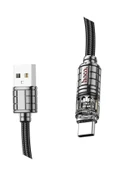 Hoco. U122 1.2M Lantern USB to Type-C Şarj Data Kablosu - Siyah thumbnail 5