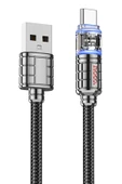 Hoco. U122 1.2M Lantern USB to Type-C Şarj Data Kablosu - Siyah thumbnail 2