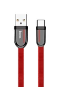 Hoco. U74 USB to Type-C Şarj Data Kablosu - Kırmızı thumbnail 1