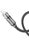 Hoco. U122 1.2M Lantern USB to Lightning Şarj Data Kablosu - Siyah thumbnail 6