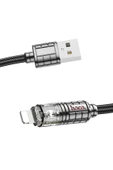 Hoco. U122 1.2M Lantern USB to Lightning Şarj Data Kablosu - Siyah thumbnail 10