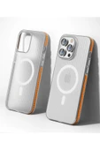 iPhone 16 Pro Max Line Magneticsafe Kapak - Turuncu thumbnail 3