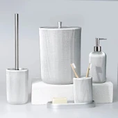 By Selim Lydia Gümüş 5 Parça Polyester Banyo Seti thumbnail 1