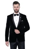 Düz Siyah Velvet Ceket | Wessi thumbnail 1