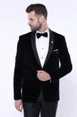 Düz Siyah Velvet Ceket | Wessi thumbnail 5