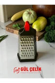Gül Çelik Rende Premium Paslanmaz Çelik El Mutfak Rendesi Çok İşlevli Manuel Rende thumbnail 1