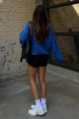 Madmext Saks Bisiklet Yaka Basic Sweatshirt MG1559 thumbnail 3