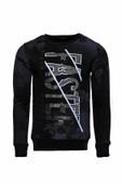 Siyah Taşlı Desenli Sweatshirt - Wessi thumbnail 1