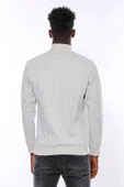 Gri Fermuarlı Baskılı Sweatshirt - Wessi thumbnail 5